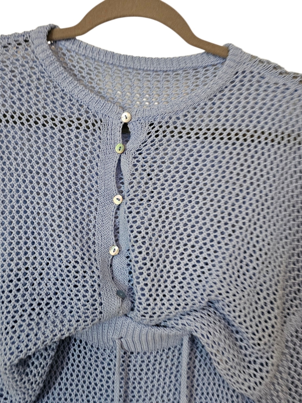 Light Blue Knit Beach Cover-Up Dress - Picture 9 of 10